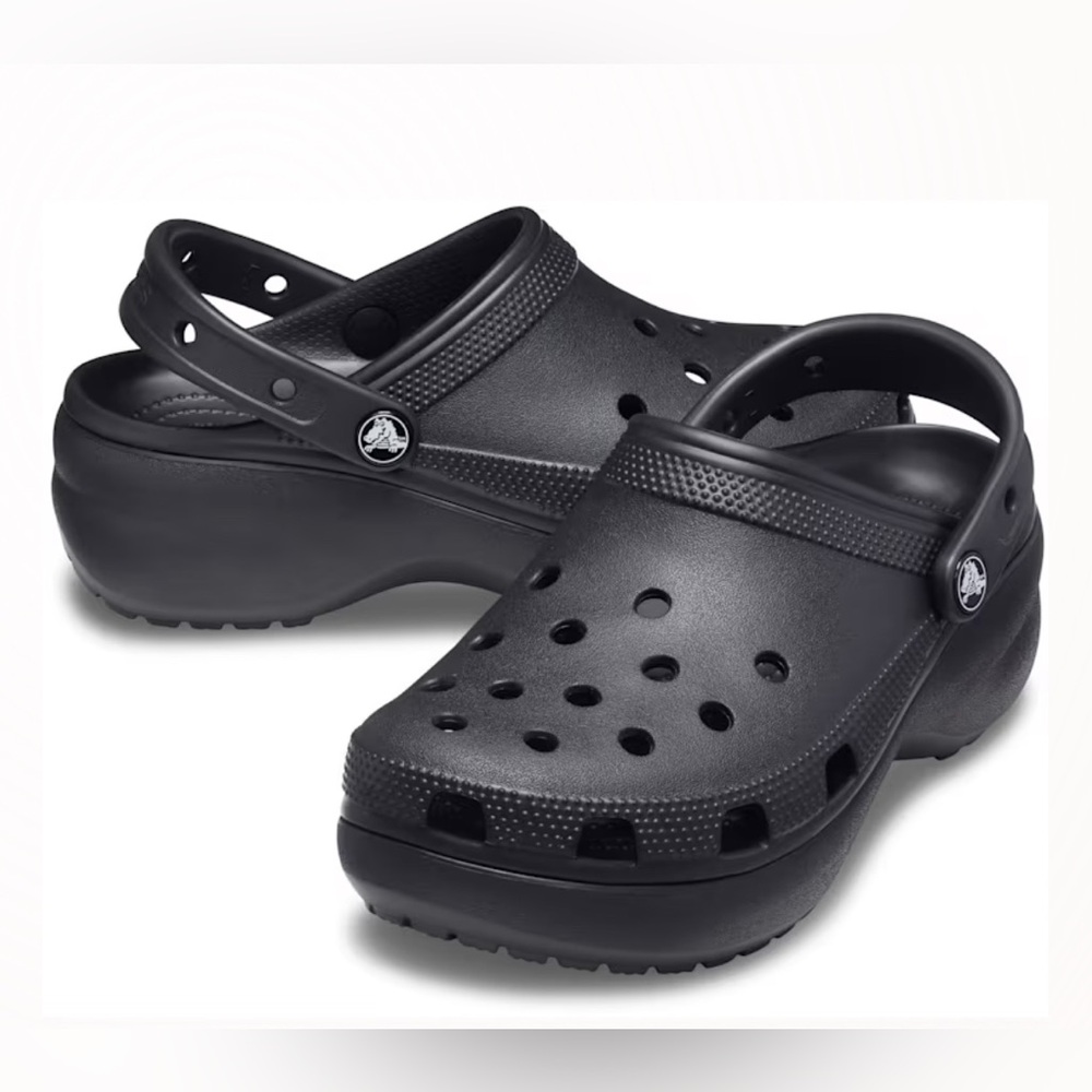 Crocs Classic Black Platform Clogs size 10
